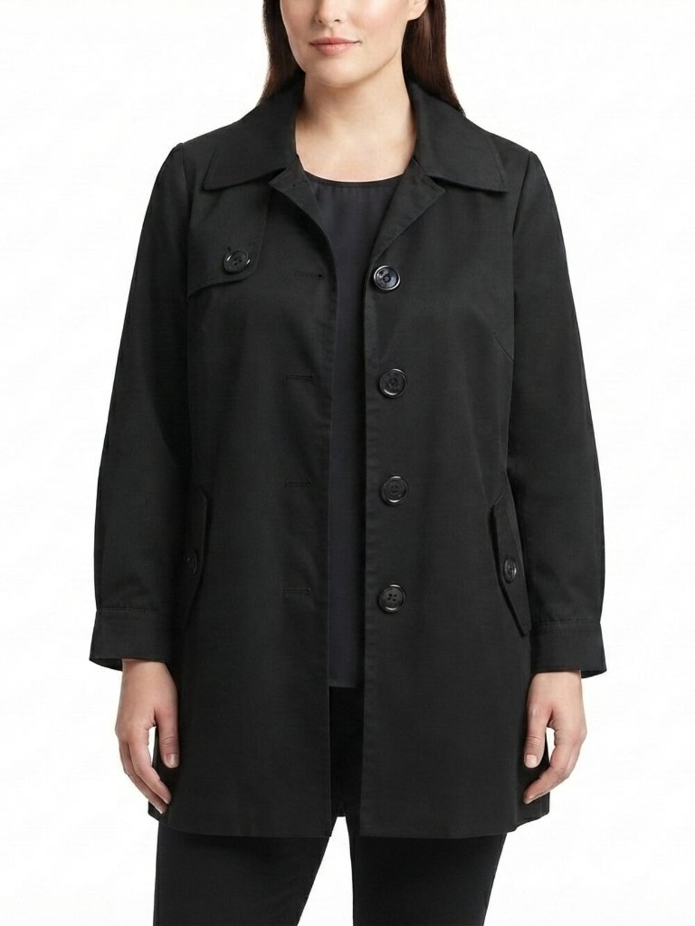 H&M Cropped Cotton 3/4 Sleeve Pea Coat - Sz. 16